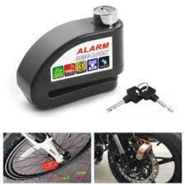 Candado De Disco Para Moto Bicicletas Con Alarma Antirrobo - Imagen 4